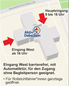 Lageplan Büros von Aktiv DabeiSein e.V., Baumschulenallee 20, 30625 Hannover