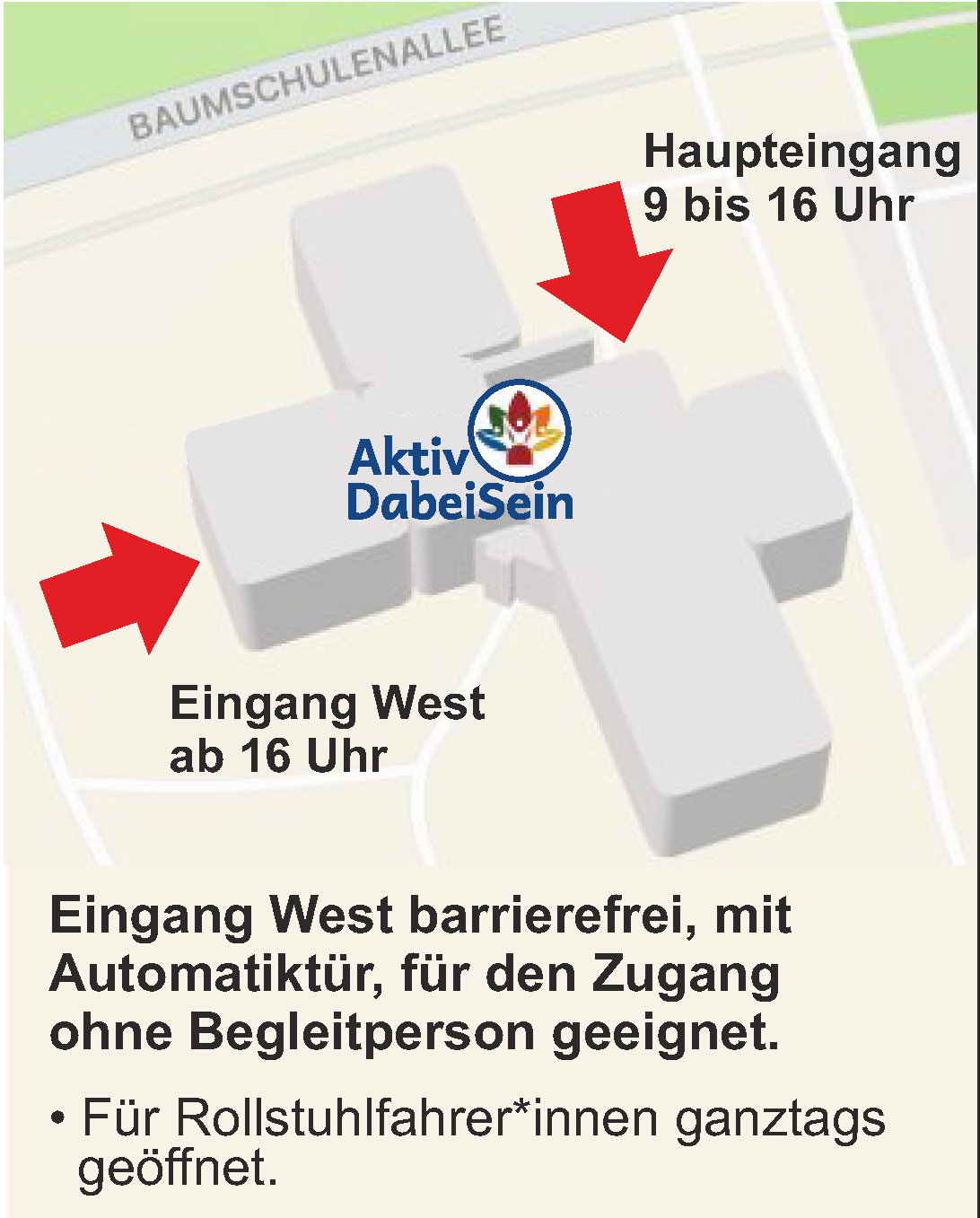 Lageplan Büros von Aktiv DabeiSein e.V., Baumschulenallee 20, 30625 Hannover